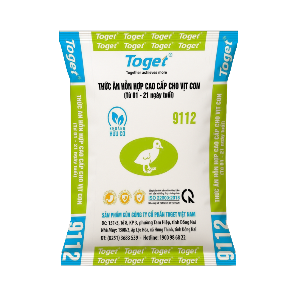 Toget 9112 | Thức Ăn Hỗn Hợp Cho Vịt Con (Từ 01 - 20 Ngày Tuổi)