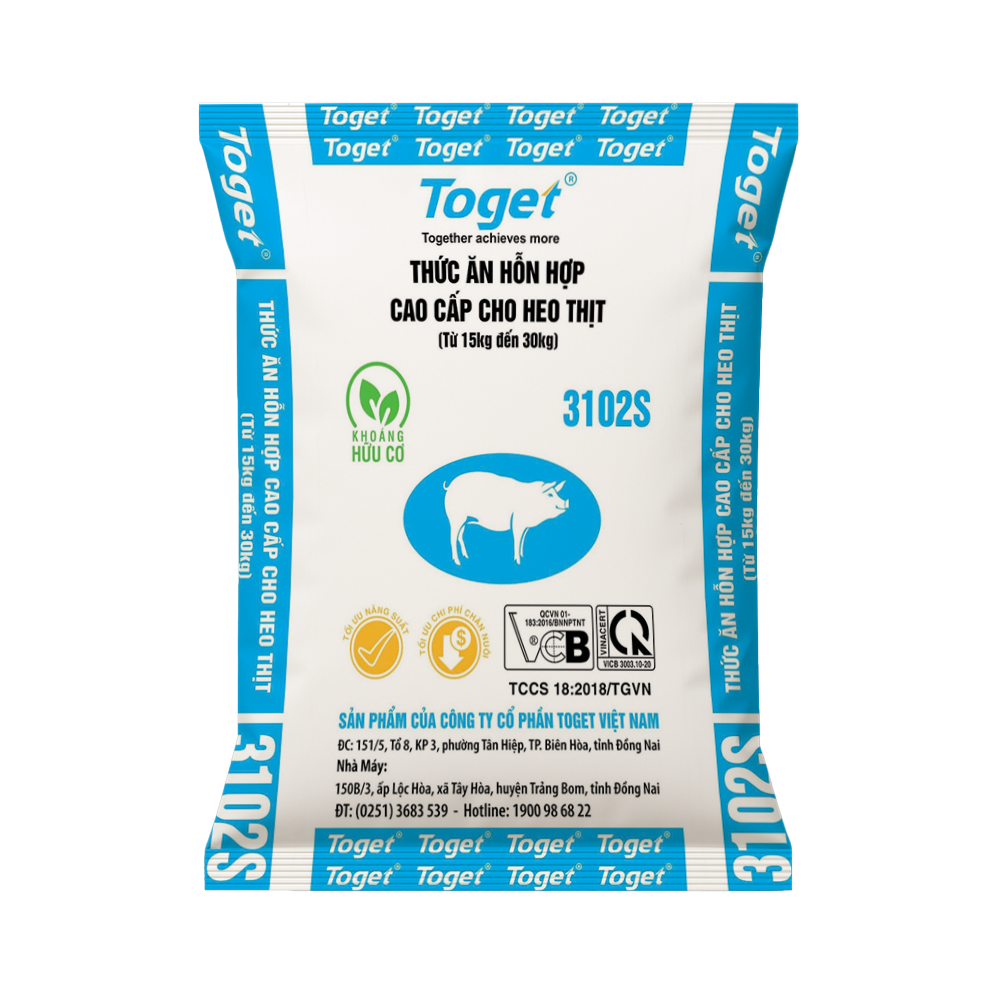 Toget 3102S | Thức Ăn Hỗn Hợp Cao Cấp Cho Heo Thịt (từ 15kg đến 30kg)
