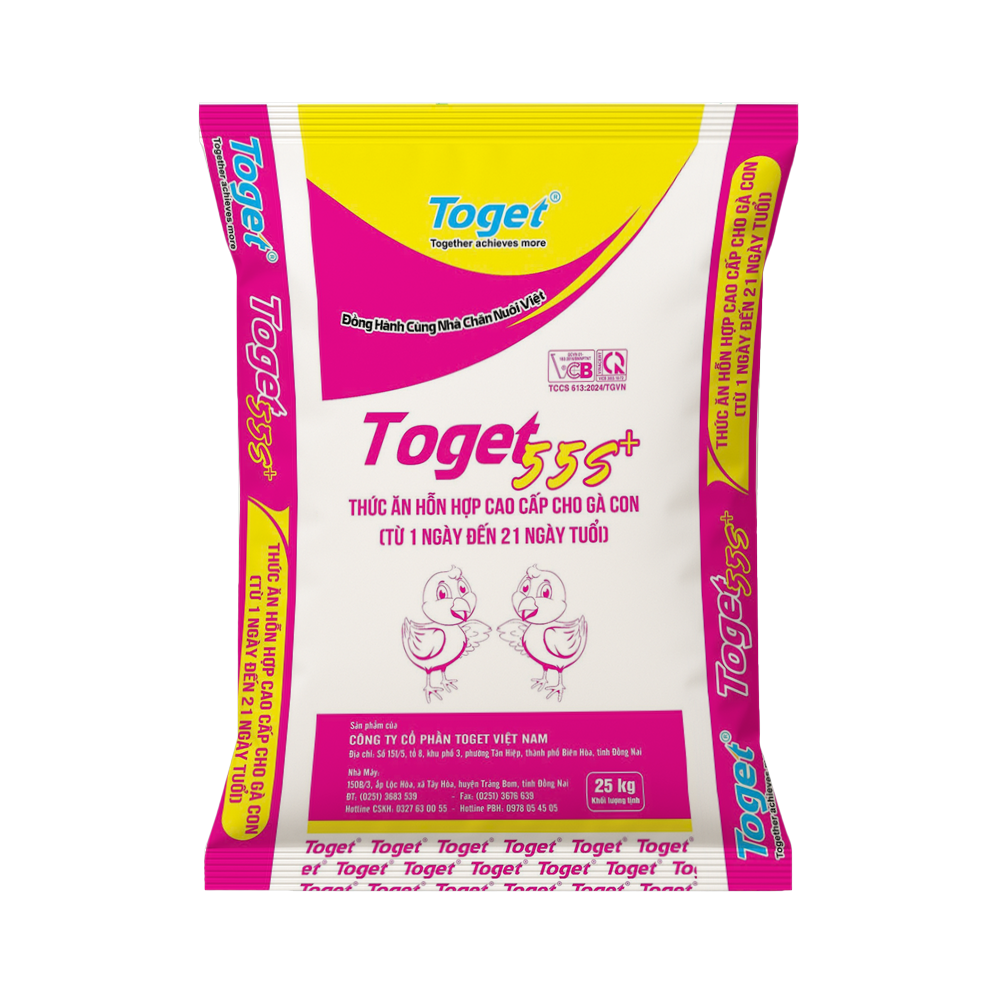Toget 55S+ | Thức Ăn Hỗn Hợp Cao Cấp Cho Gà Con (từ 01 đến 21 ngày tuổi)