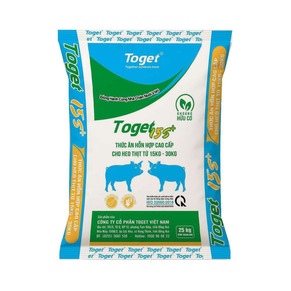 Toget 15S+ | Thức Ăn Hỗn Hợp Cao Cấp Cho Heo Thịt (từ 15kg - 30kg)