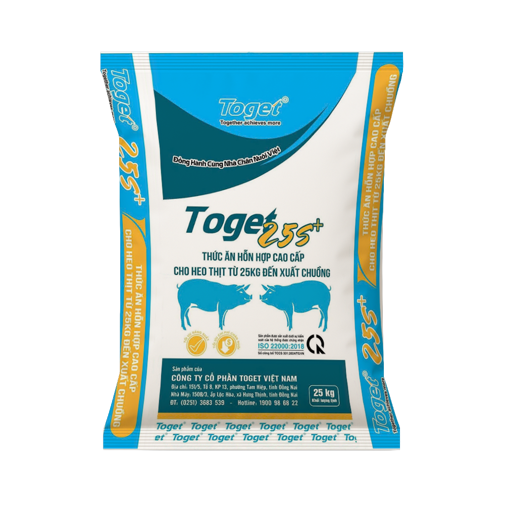 Toget 25S+ | Thức Ăn Hỗn Hợp Cao Cấp Cho Heo Thịt (từ 25kg đến xuất chuồng)