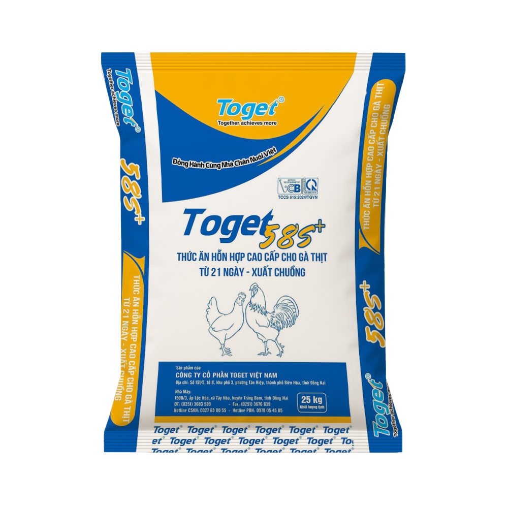 Toget 58S+ | Thức Ăn Hỗn Hợp Cao Cấp Cho Gà Thịt (từ 21 ngày đến xuất chuồng)