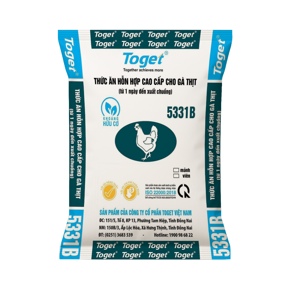 Toget 5331B | Thức Ăn Hỗn Hợp Cao Cấp Cho Gà Thịt (Từ 1 ngày đến xuất chuồng)