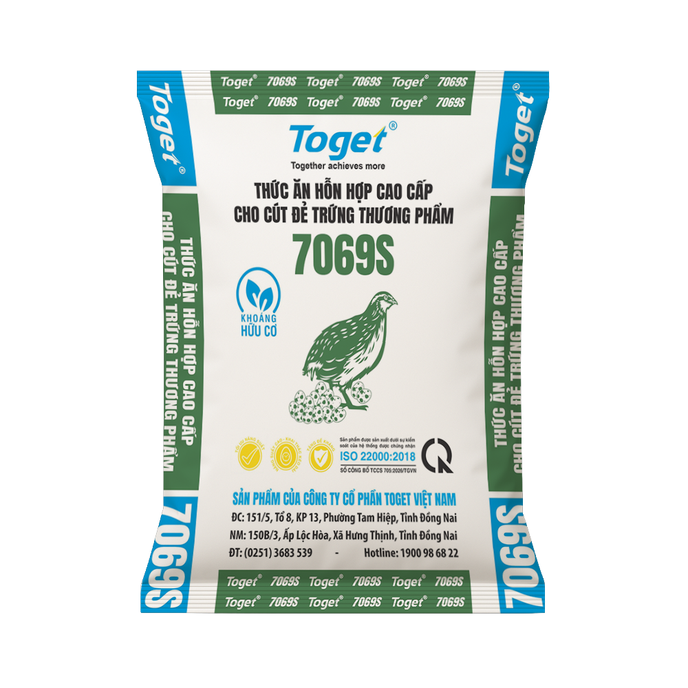 Toget 7069S | Thức Ăn Hỗn Hợp Cao Cấp Cho Cút Đẻ Trứng Thương Phẩm