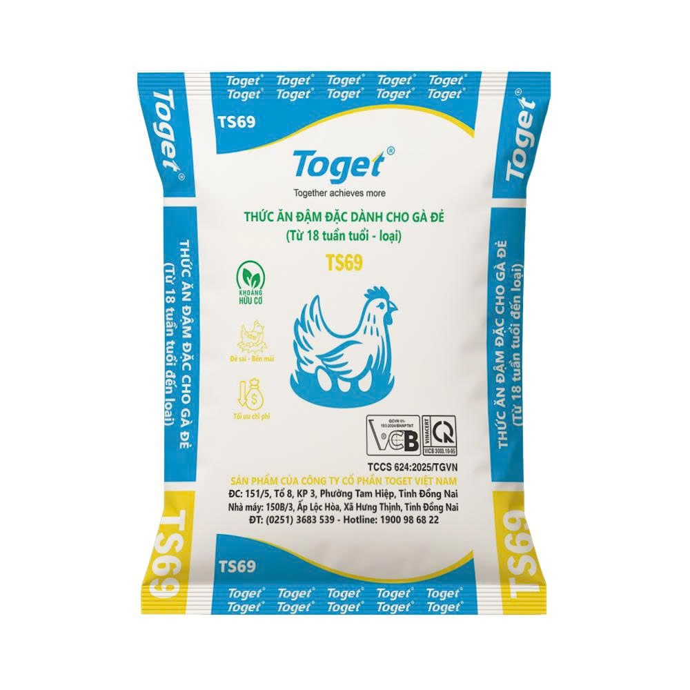 Toget TS69 | Thức Ăn Đậm Đặc Dành Cho Gà Đẻ (từ 18 tuần tuổi - loại)